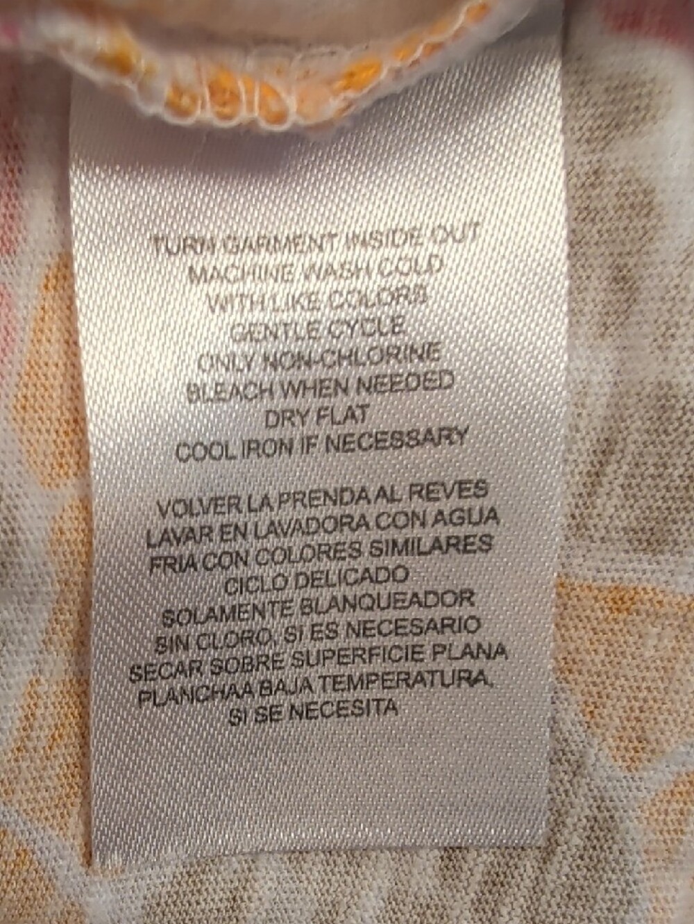 Caribbean Joe Floral Mosaic Cotton Dress 1X Pink Yellow Shark Bite Hem Tunic Top - Picture 6 of 6